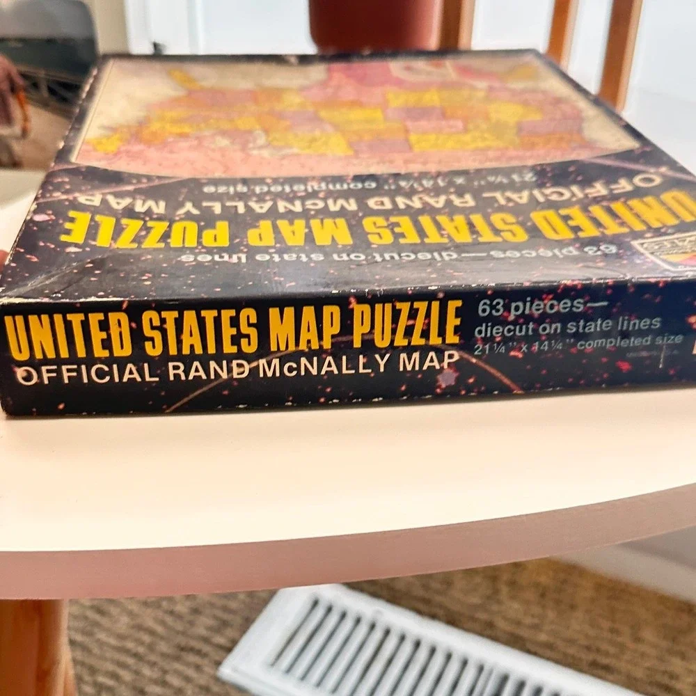 Vintage Rand McNally United States Map Puzzle 63 Pieces Die cut State Lines